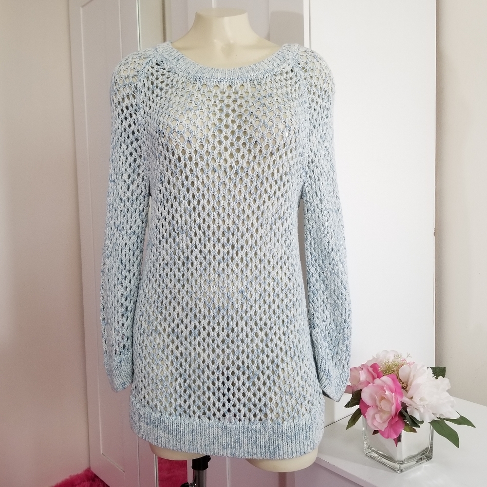GAP Gorgeous Blue Toned Fitted Knit Tunic Sweater